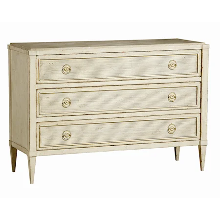 "Pardon My French" 3-Drawer Chest with Stone Top